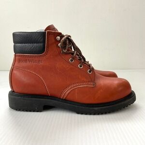 Red Wings 1607 SuperSole Reddish Brown Oil‎ Resistant Lace Up Boots Womens 7.5B